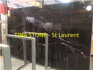 Black St Laurent Marble Stone Slabs Wall Tiles