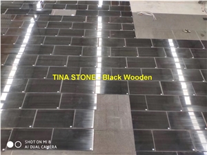 Black Wooden Marble Stone Slab Tile Floor Wall