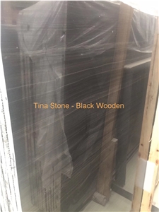 Black Wooden Marble Stone Slabs Build Decorating