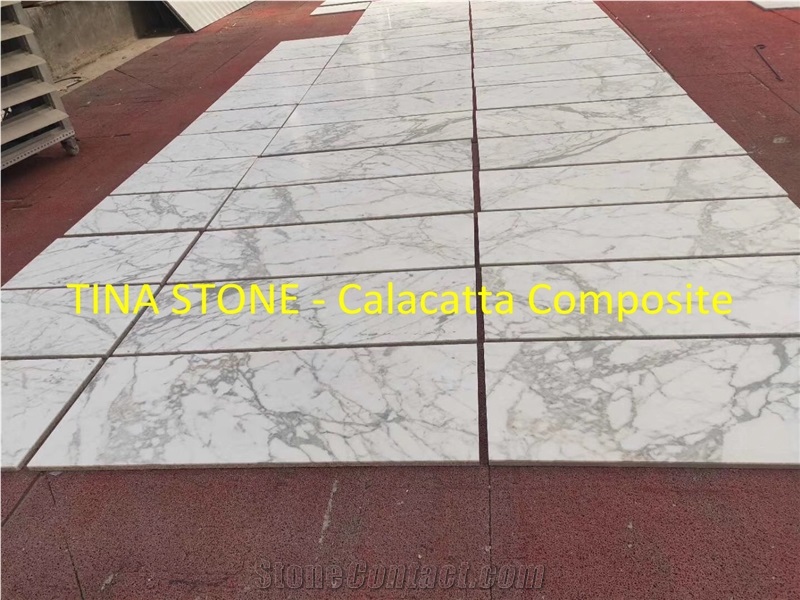 Calacatta Composite Marble Slabs Floor Covering