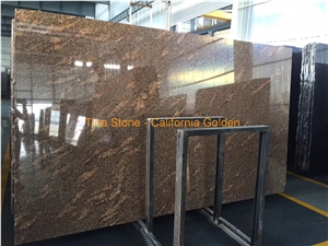 California Golden Granite Stone Slabs Floor Tiles