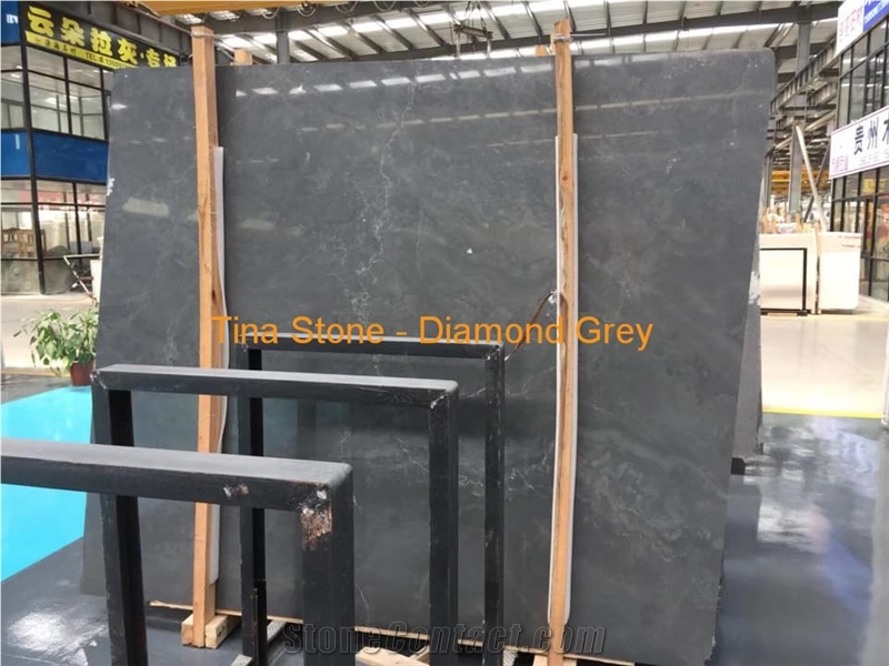 Diamond Grey Marble Stone Slabs Kitchen Bathroom