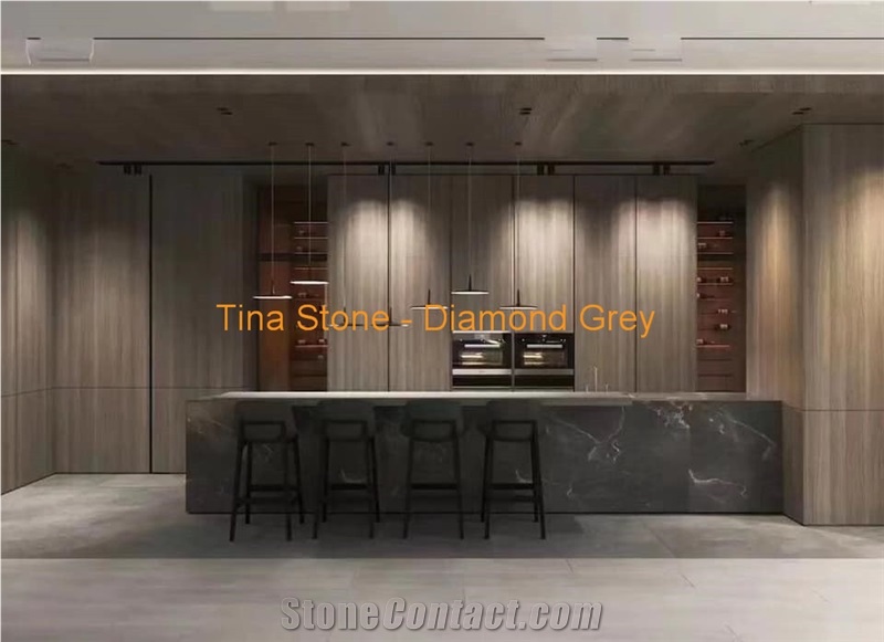 Diamond Grey Slabs Marble Tile Floor Wall Covering