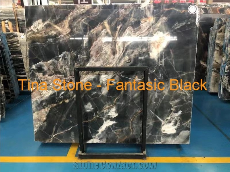 Fantasic Black Granite Stone Slabs Floor Covering