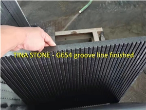 G654 Groove Line Finished Granite Slab Tiles Floor