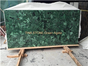Green Agate Natual Gemstone Semiprecious Tiles