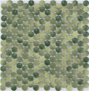 Green Ceramic Backed Mosaic Wall Floor Decoration