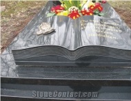 Grey Book Shape Monuments Engraved Headstones