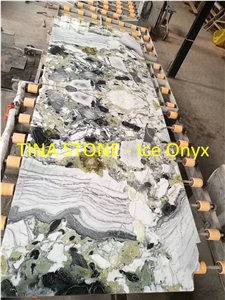 Ice White Onyx Slabs Floor Tiles for Bathroom