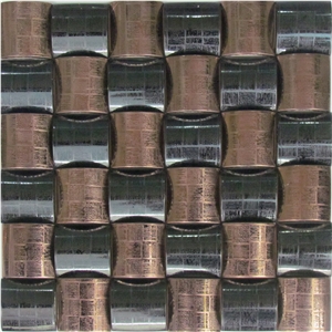 Interior Stone Golden and Black Color Metal Mosaic