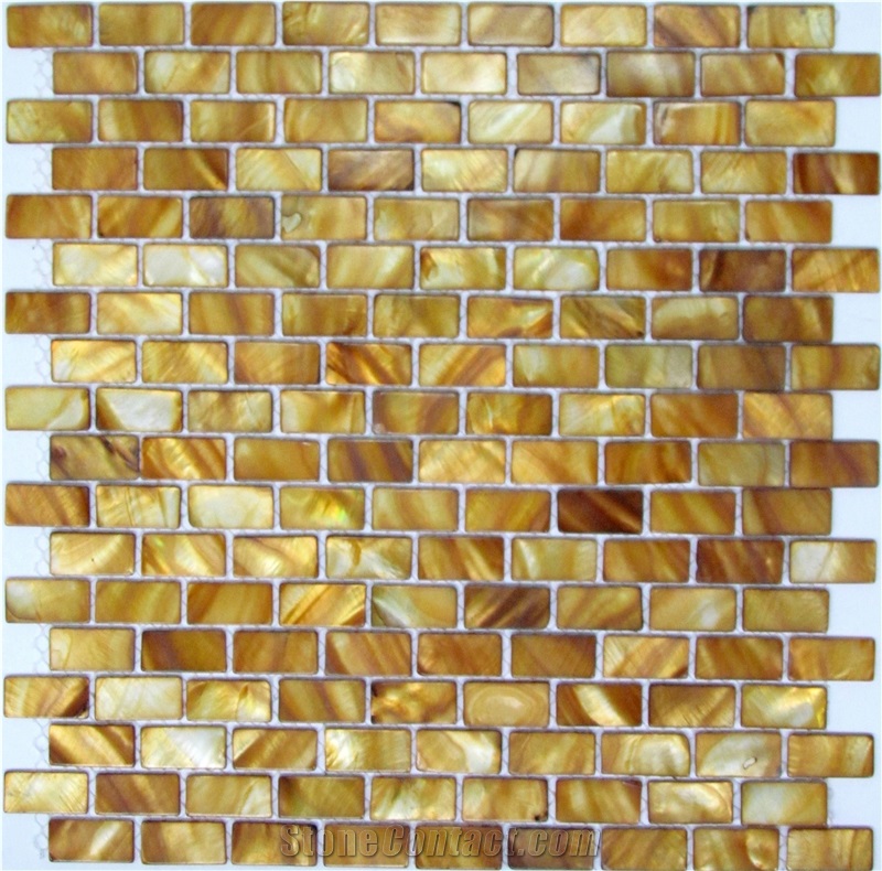 Interior Stone Golden Mosaic Natural Sea Shell
