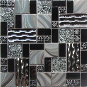 Interior Stone Multicolor Metal Mosaic Wall Floor