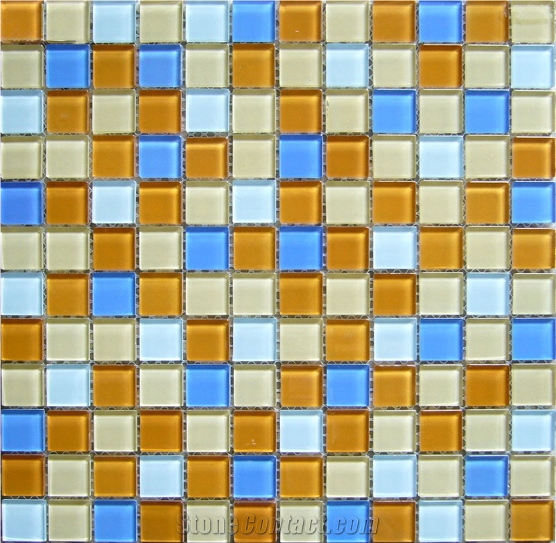 Interior Stone Multicolor Mosaic Glass Wall Floor