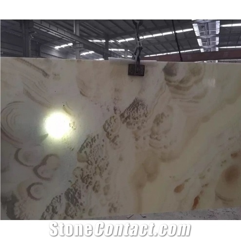 Laminated Onyx Composite Glass Tiles Slabs