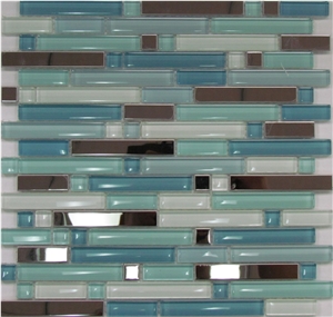 Multicolor Mosaic Pattern Linear Strips Wall Floor