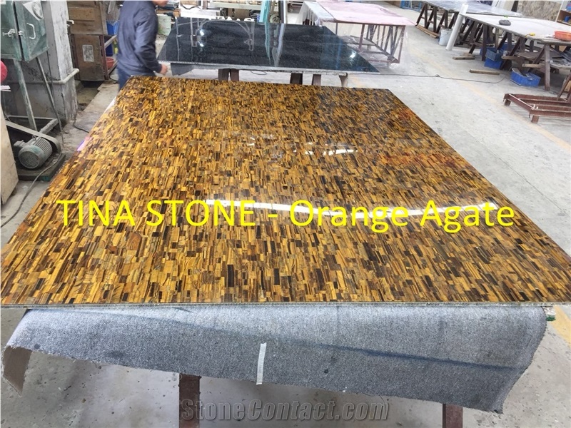 Orange Agate Gemstone Precious Stone Slabs Tiles