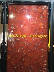 Red Agate Gemstone Precious Stone Slabs Tiles