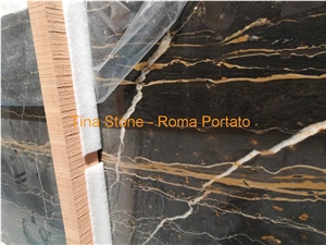 Roma Portato Black Marble Stone Slab Tile Building