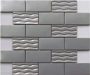 Silvery Metal Stone Mosaic Wall Floor Pattern