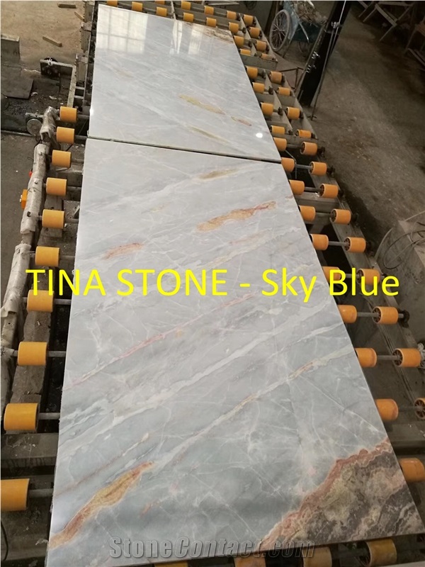 Sky Blue Marble Wall Floor Tiles Covering