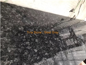 Steel Grey Granite Stone Slabs Wall Floor Covering