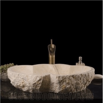 Sunny Beige Marble Stone Wash Sink Basins Bathroom