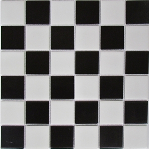 White and Black Stone Ceramic Backed Mosaic