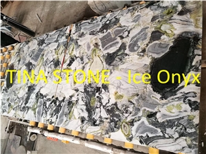 White Ice Flake Jade Marble Slabs for Walling