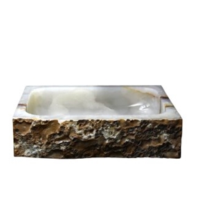 White Onyx Stone Wash Sink Basin Bathroom Sinks