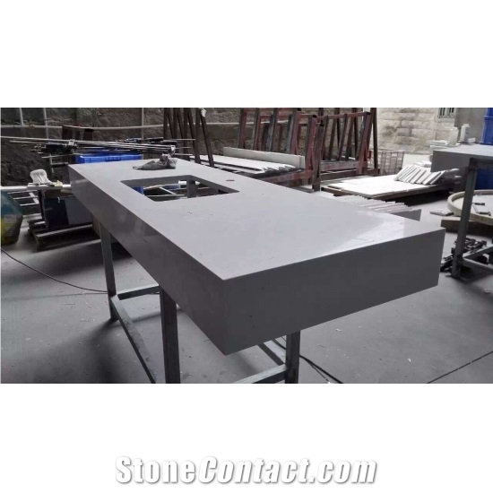 White Quartz Stone Countertop Kitchen Bar Top