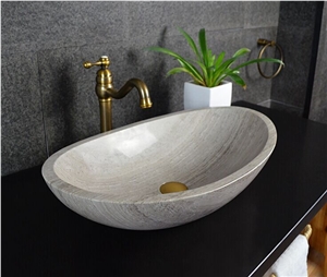 White Sandalwood Marble Sink Basin Wash Bowls