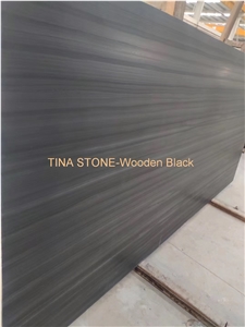 Wooden Black Polished Marble Home Tiles Slabs