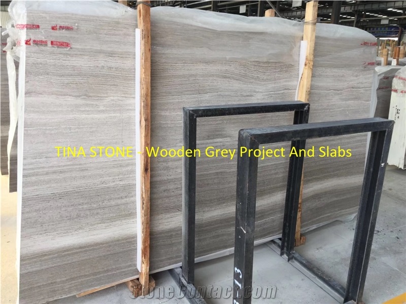 Wooden Grey Marble Wall Tiles Slabs Floor Covering