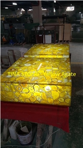 Yellow Agate Gemstone Precious Stone Slabs Tiles
