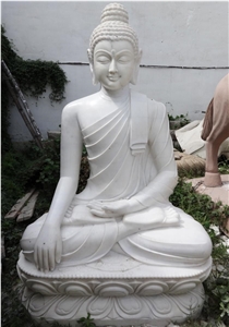 Buddha Statue with White Marble