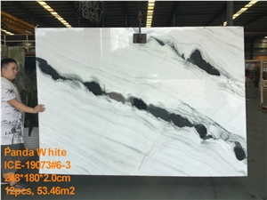 China 2cm Polished Panda White Marble Slabs