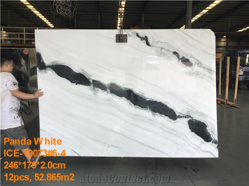 China 2cm Polished Panda White Marble Slabs