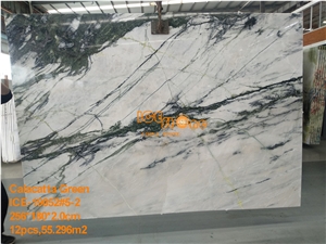 China Aurora White and Green Marble Slabs & Tiles