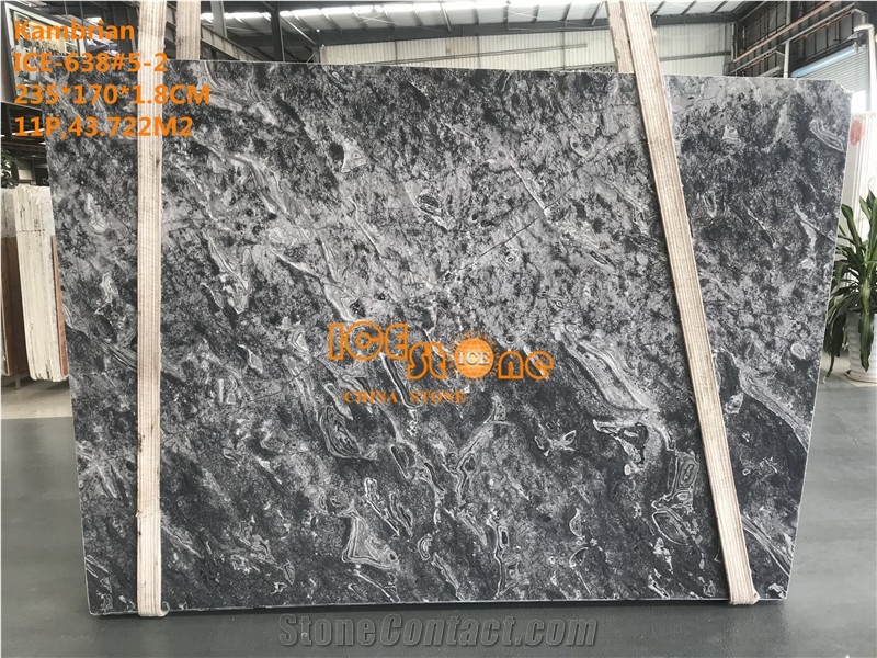 China Black Grey Marble Slabs Tiles