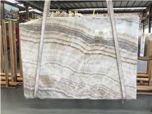 Chinese 2.0cm Exclusive Beige Onyx Polished Slabs