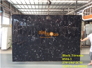 Chinese Black Tornado Flower Marble Slabs & Tiles