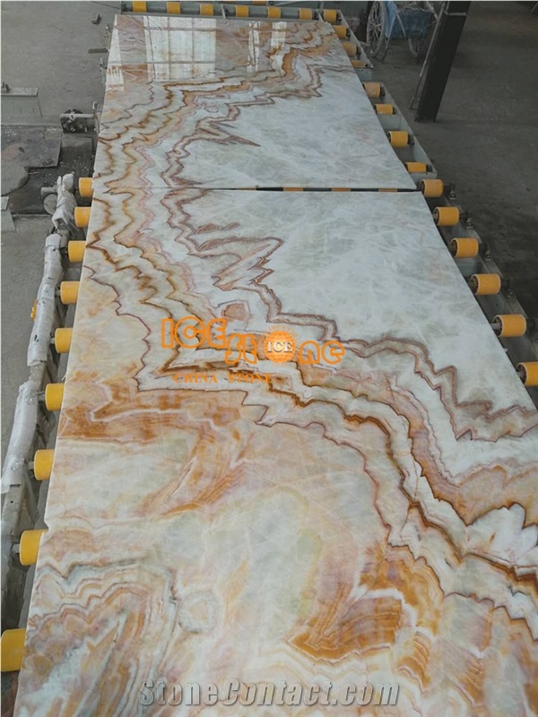 Colorful Red Rainbow Onyx Slabs Tiles
