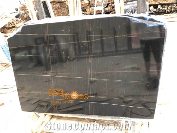 Italy Cheap Good Quality Laurent Gold Black Marble