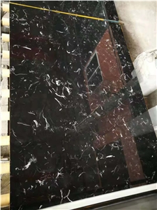 Marble Black Tornado Polished Slabs China Factory