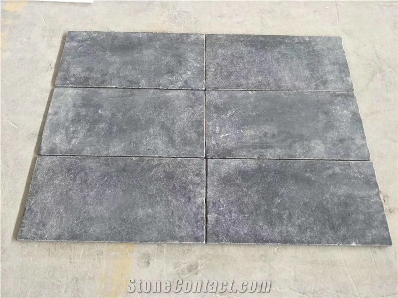 Black Limestone Floor Tiles Opus Pattern