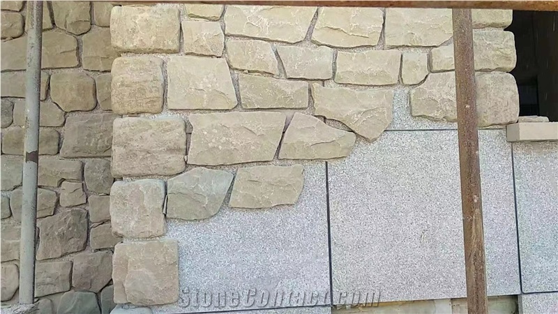Yellow Sandstone Irregular Shpae Wall Cladding