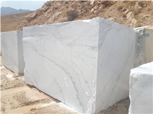 Statuario Marble Block, Iran White Marble