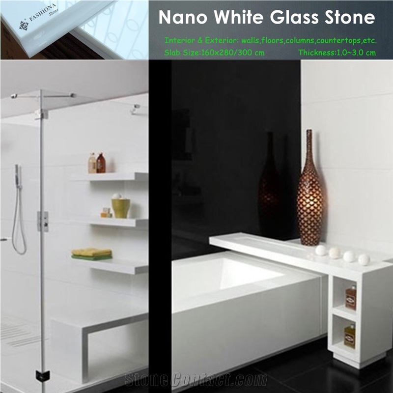 Nano White Marble Bathroom Countertops