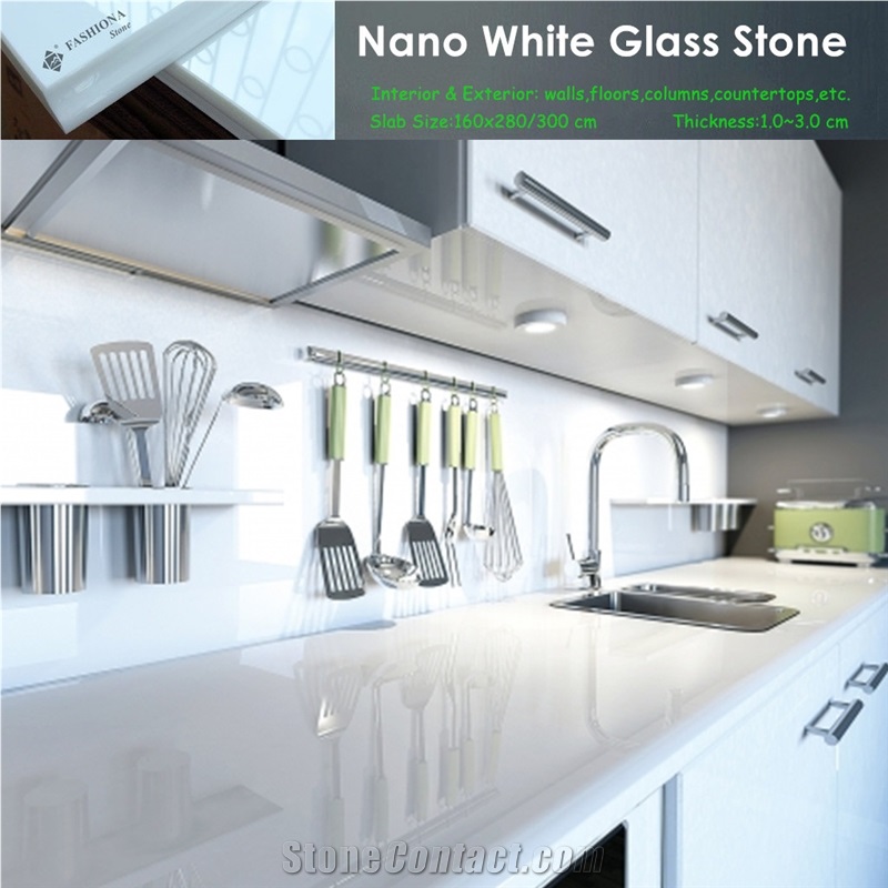 Nano White Marble Kitchen Countertops, What Is Nano Glass Countertops Made Of