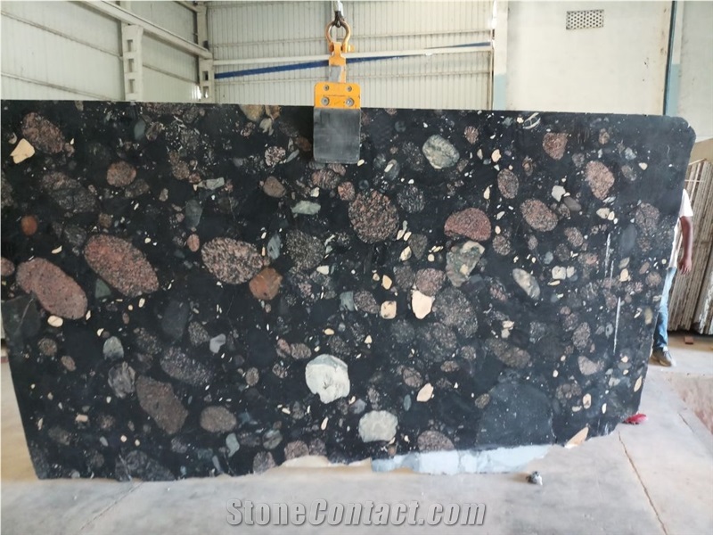 Black Marinace Granite Slabs, Brazil Black Granite